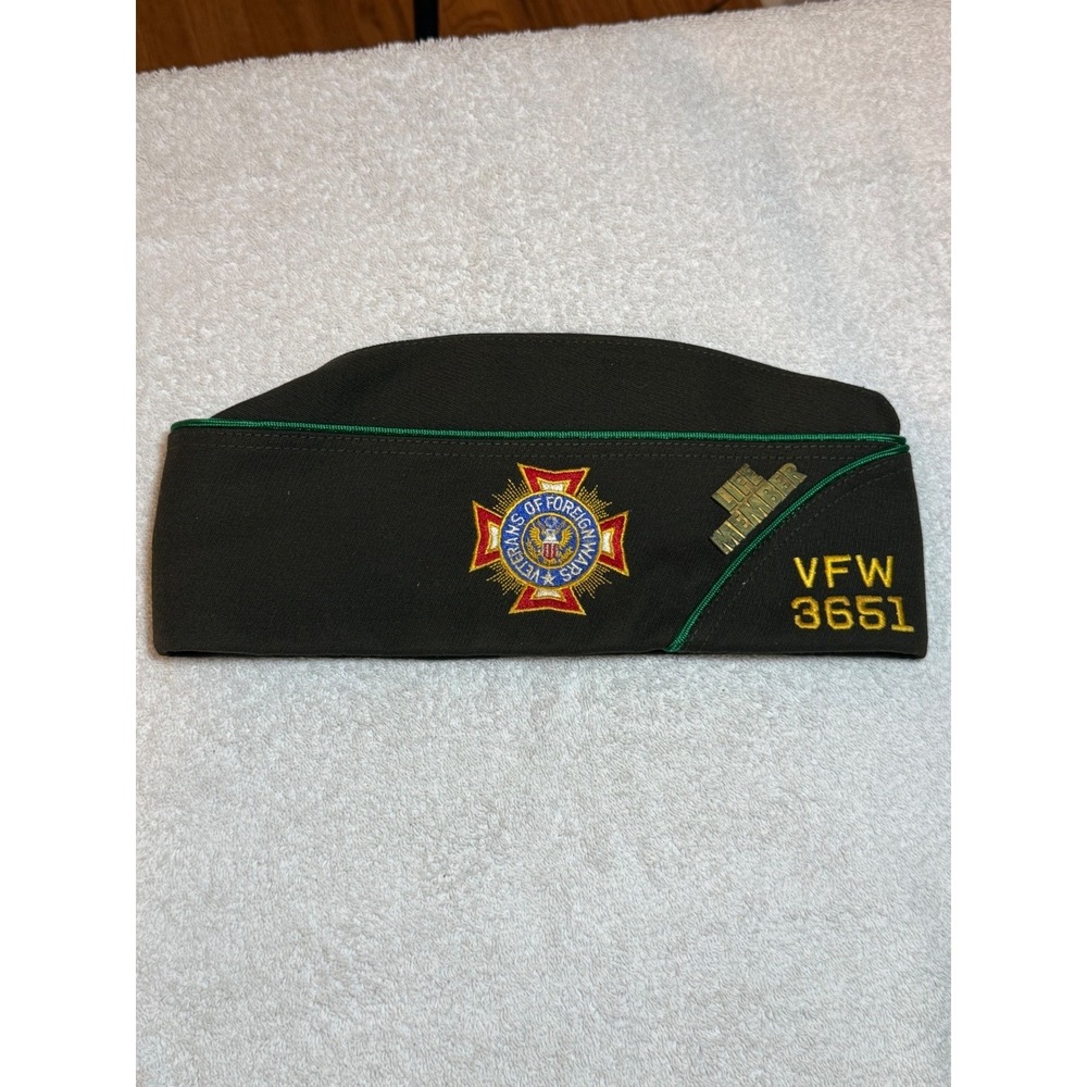 VFW Post 3651 Michigan Dist 11 Honor Guard Garrison Cap Hat Life Member 7 1/8